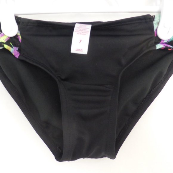 JUSTICE girl's 7 black swim bottoms